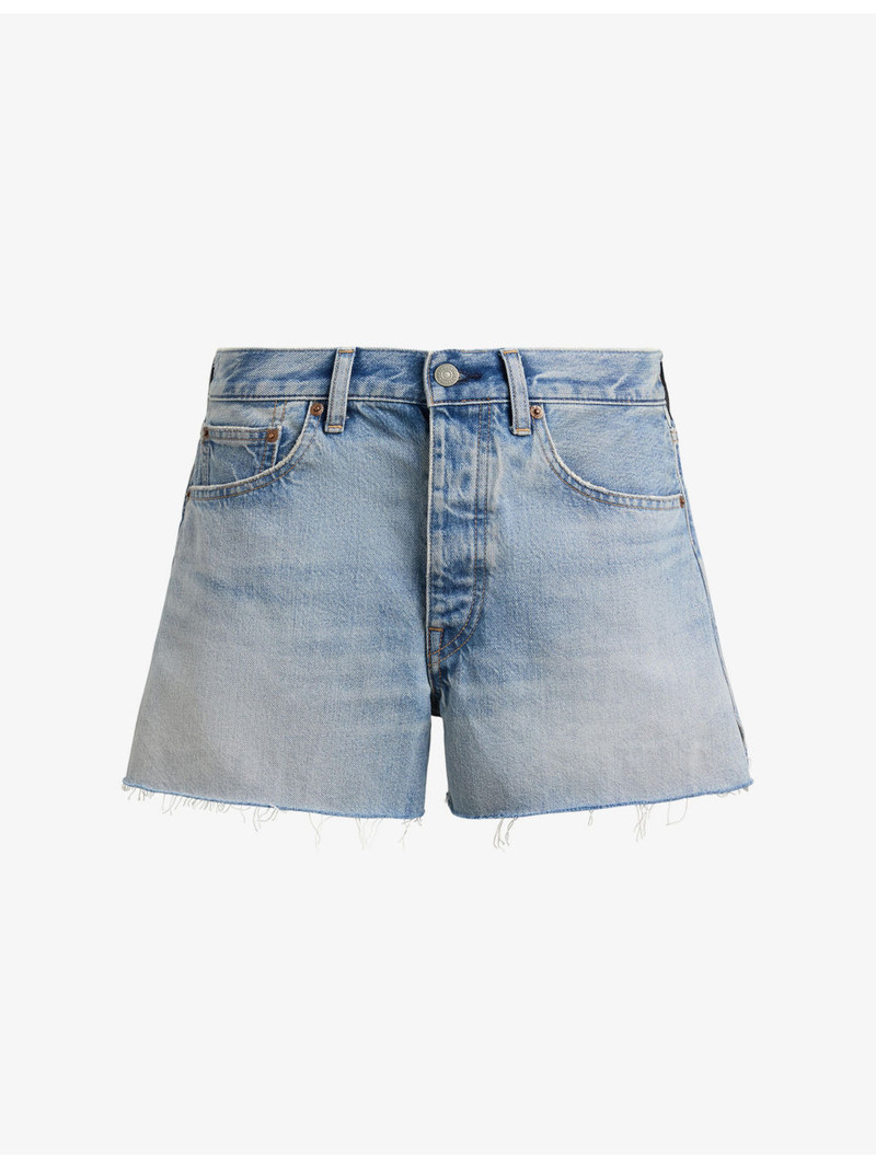 Raw-Hem High-Rise Denim Shorts 1