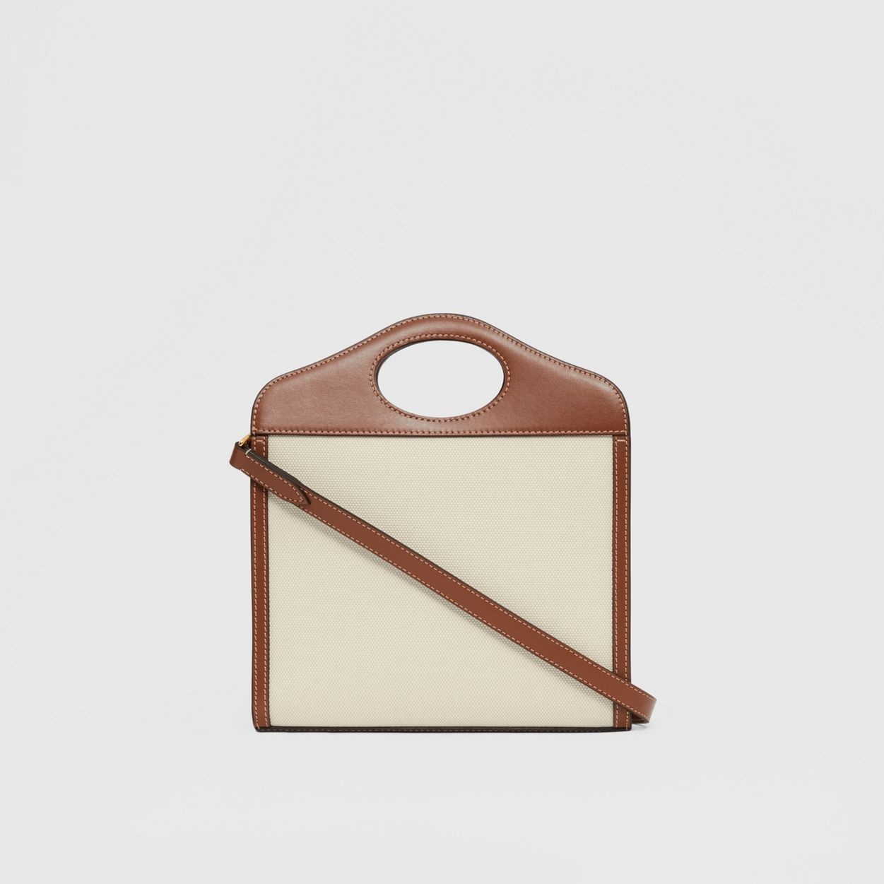 Burberry Mini Two-tone Canvas and Leather Pocket Bag