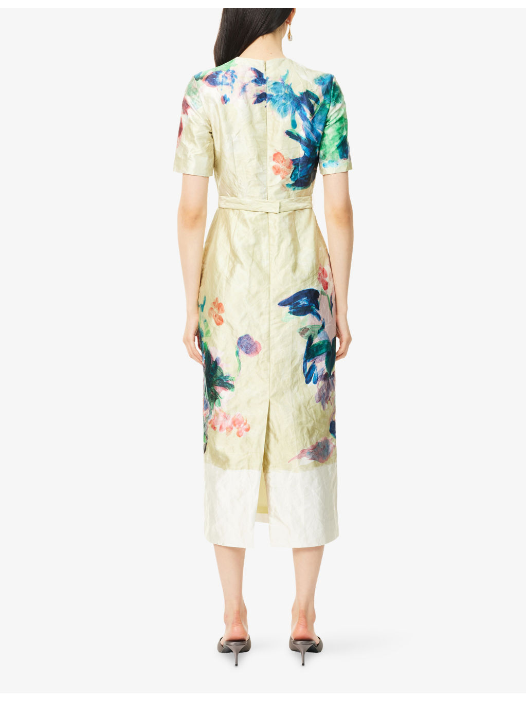 Floral Short-Sleeves Woven Midi Dress - 4