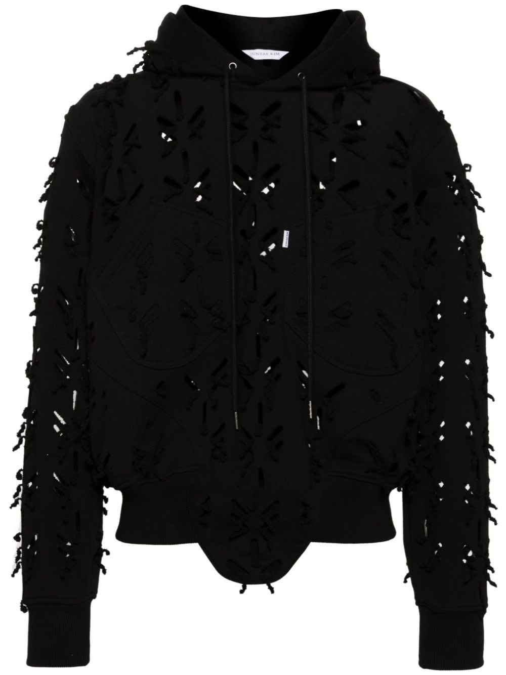 Slashed cotton hoodie - 1