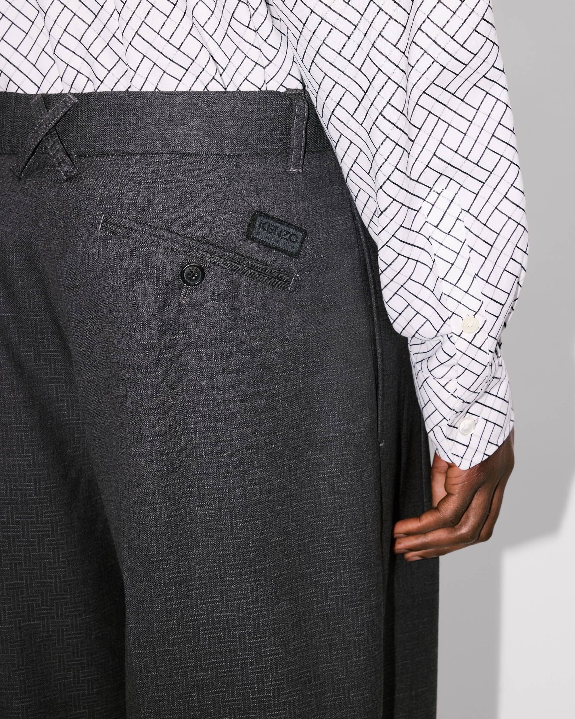 'KENZO Weave' straight tailored pants in wool jacquard - 7
