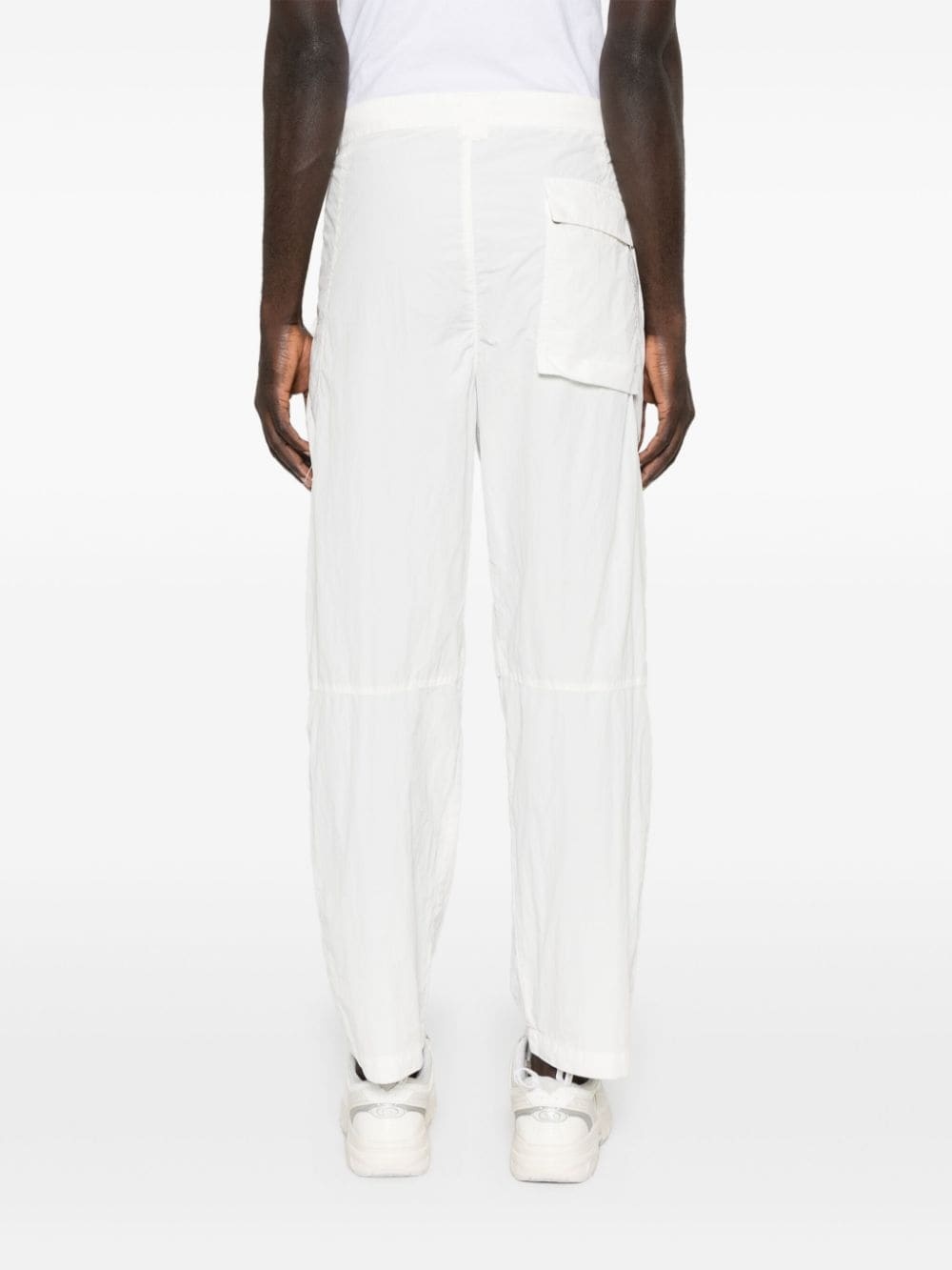 Lens-detail tapered-leg trousers - 4