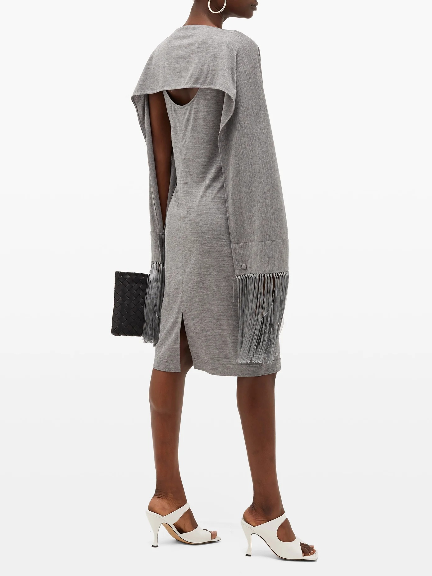 Fringed-cuff merino-wool dress - 5