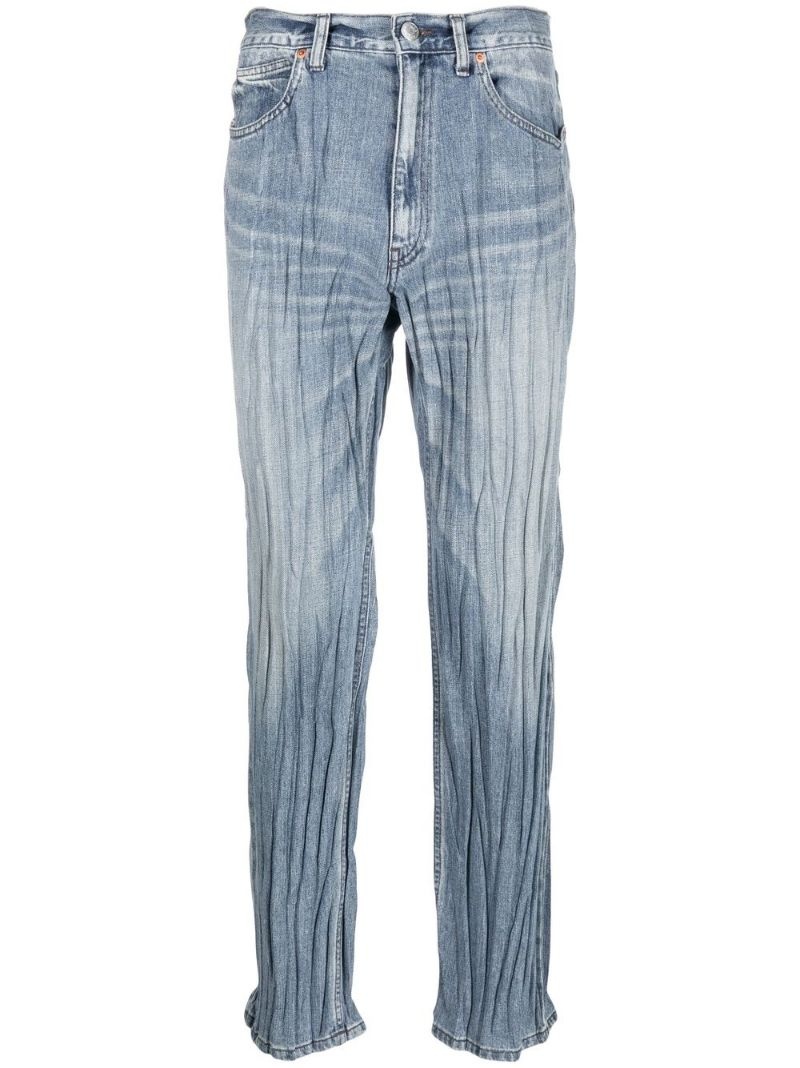 Crinkle straight-leg jeans - 1