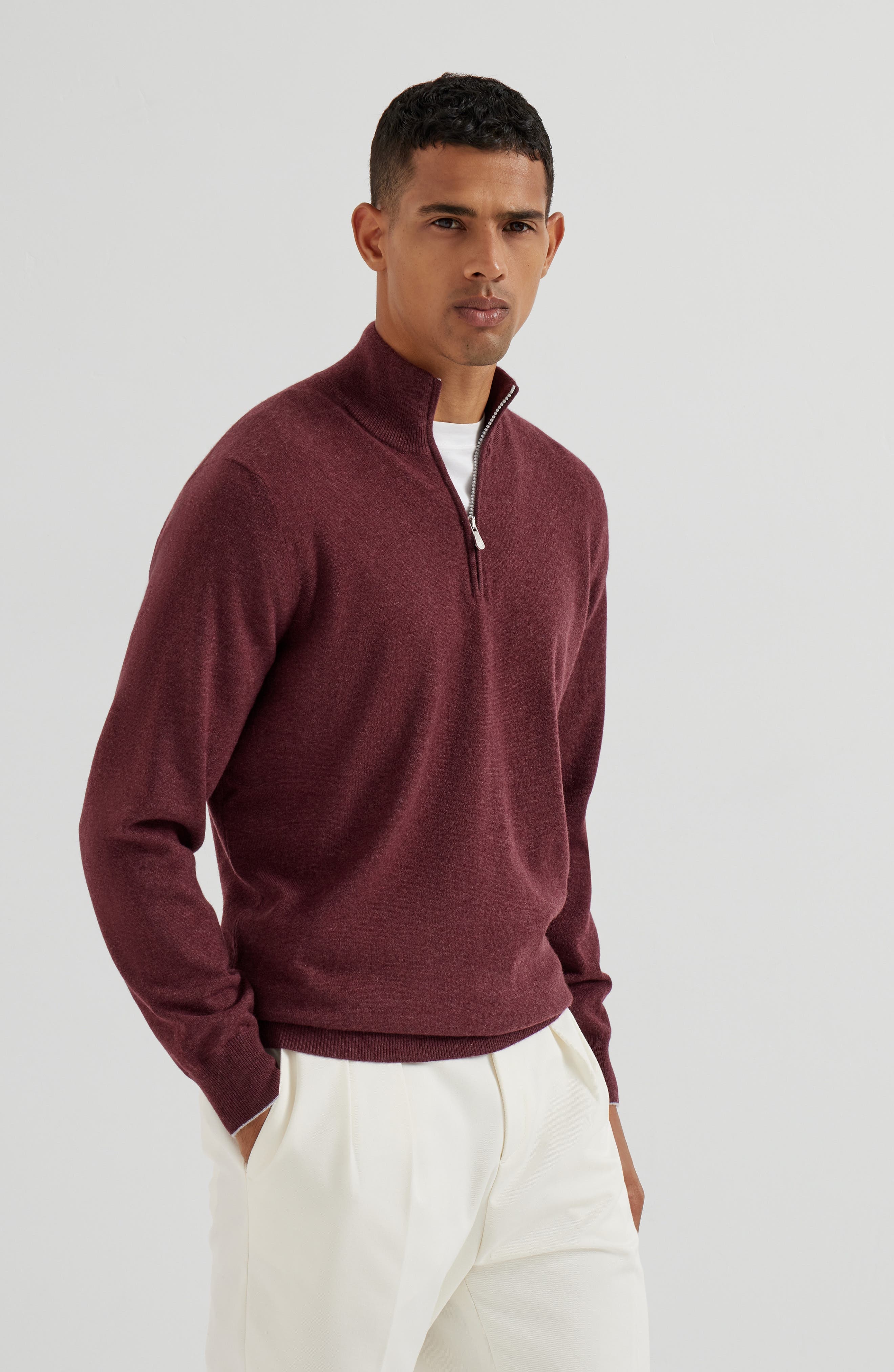 Brunello Cucinelli Cashmere sweater in Amaranth at Nordstrom - 2