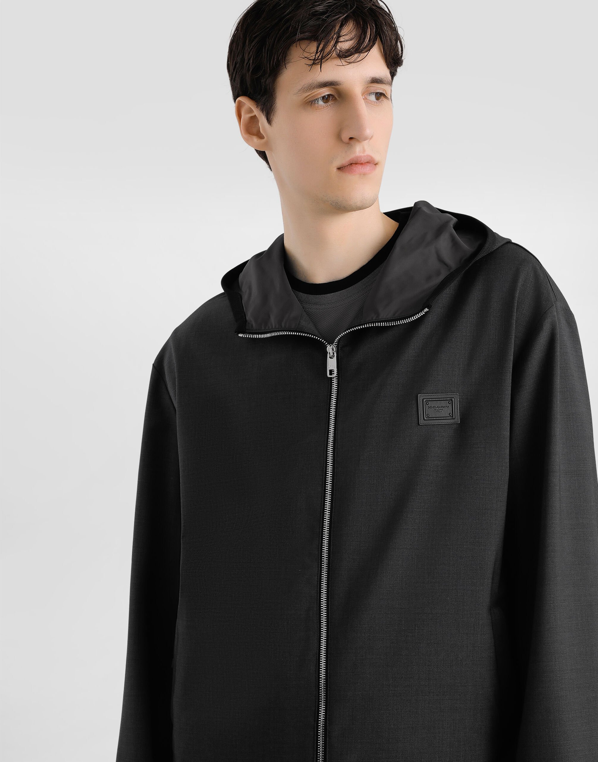 Wool canvas hooded jacket - 4