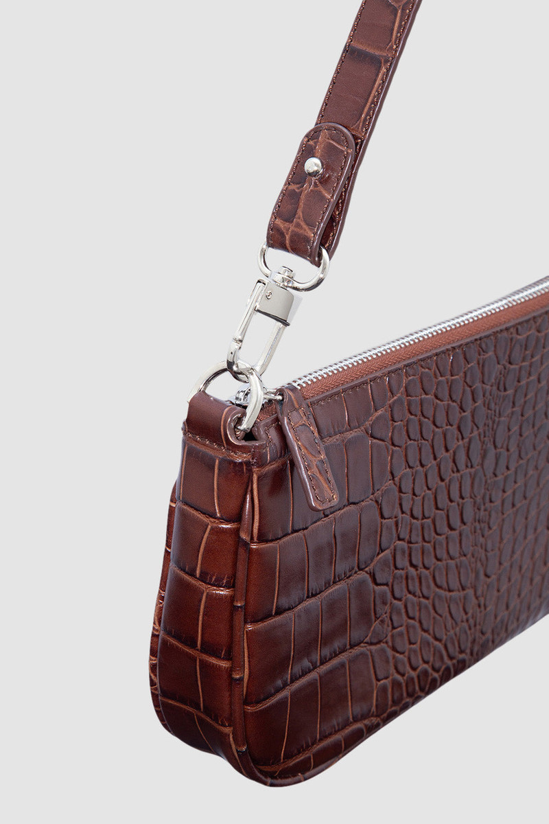 Rachel Nutella Croco Embossed Leather Shoulder Bag 3