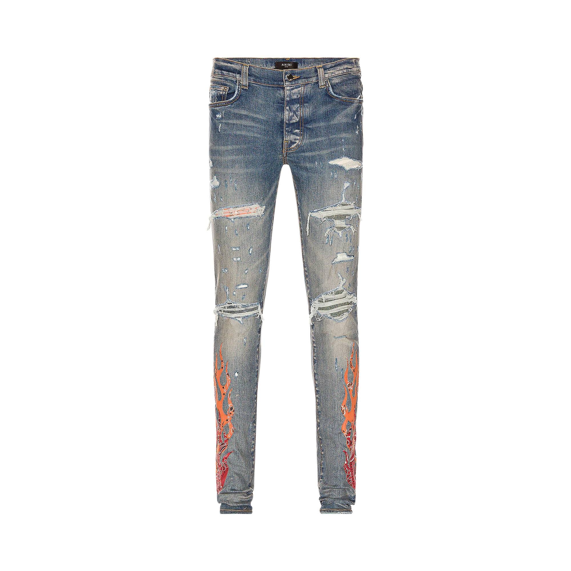 Amiri Bandana Flame Jean 'Clay Indigo/Orange' - 1