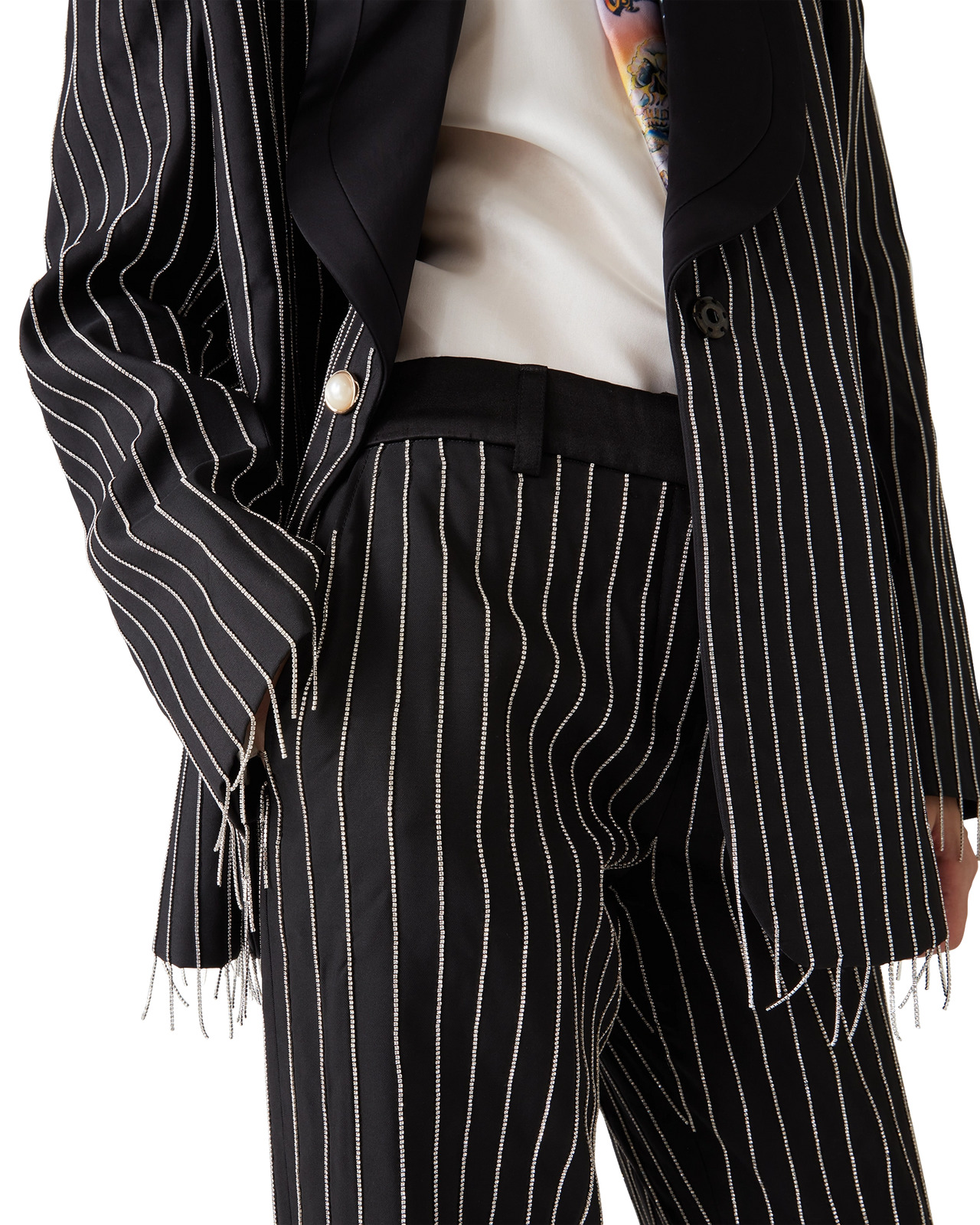 Crystal Embellished Tailored Trousers | Casablanca Paris - 5