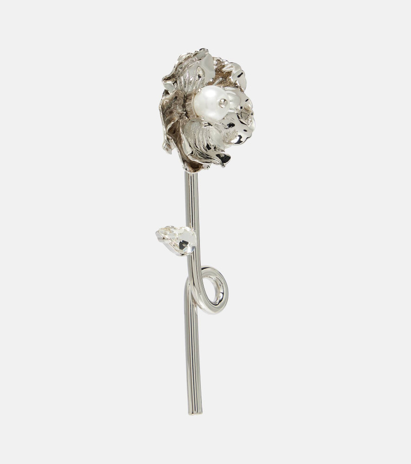 Simone Rocha Crystal-embellished faux pearl earrings outlook
