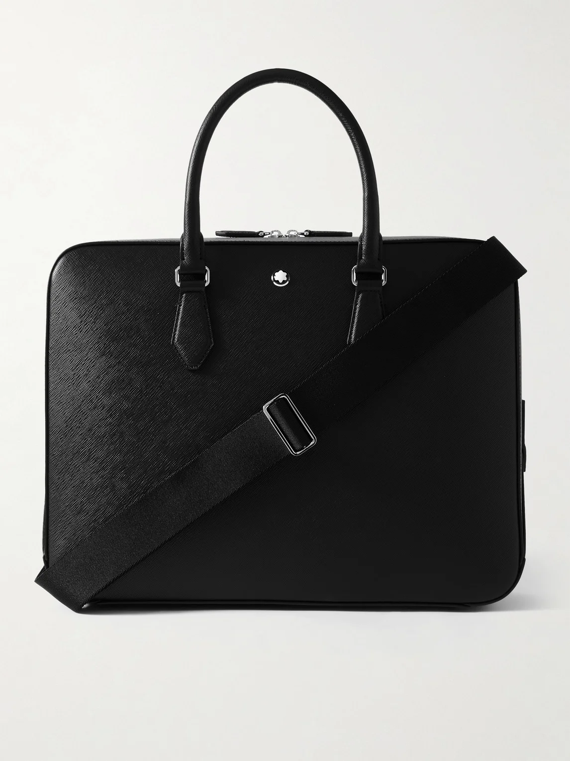 Textured-Leather Briefcase - 1