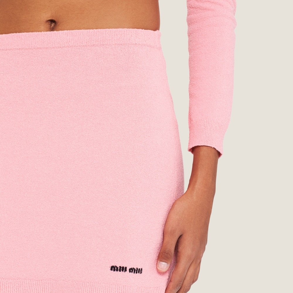 Cotton bouclé miniskirt - 3