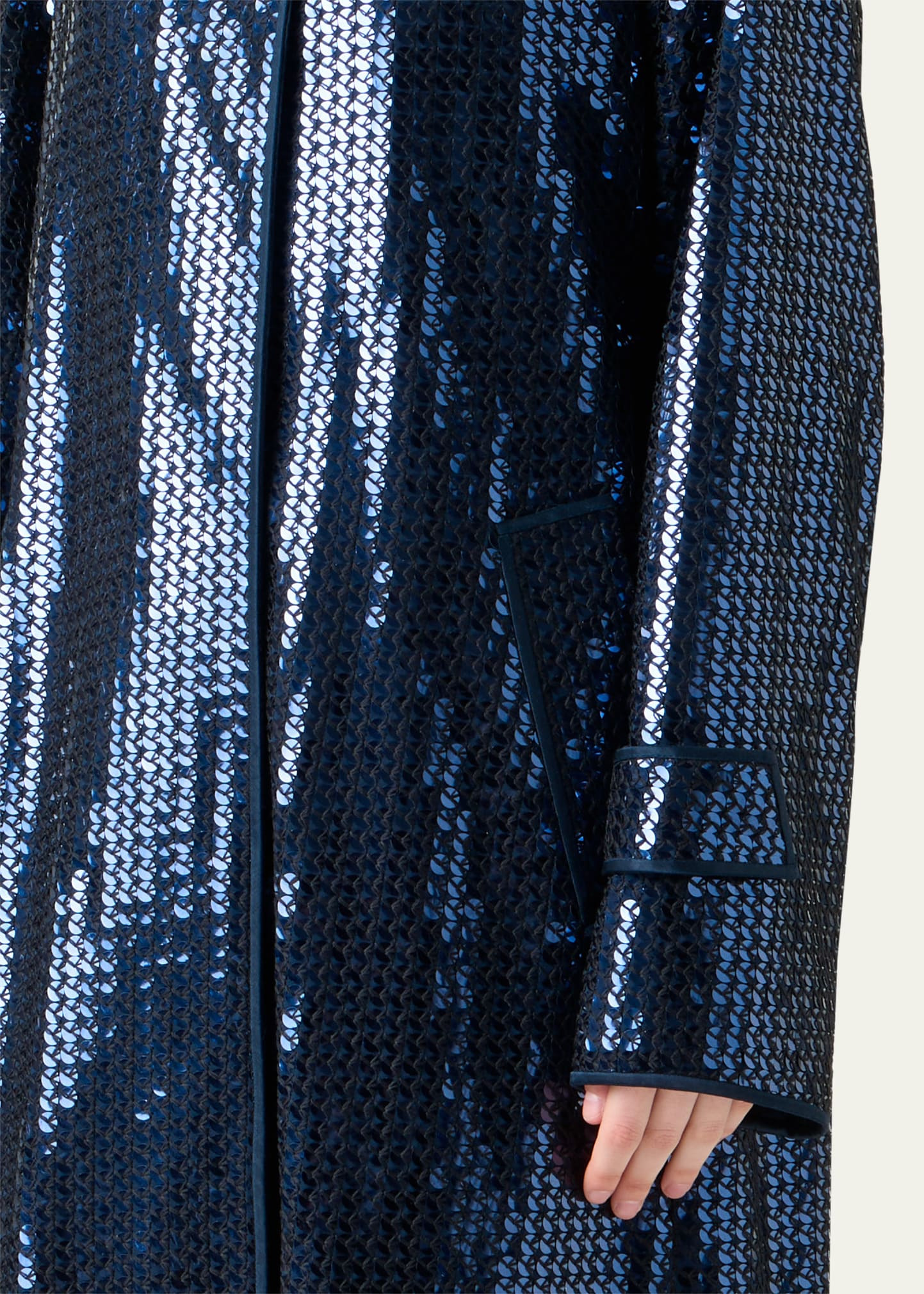 Estelle Sequined Chiffon Maxi Coat - 5