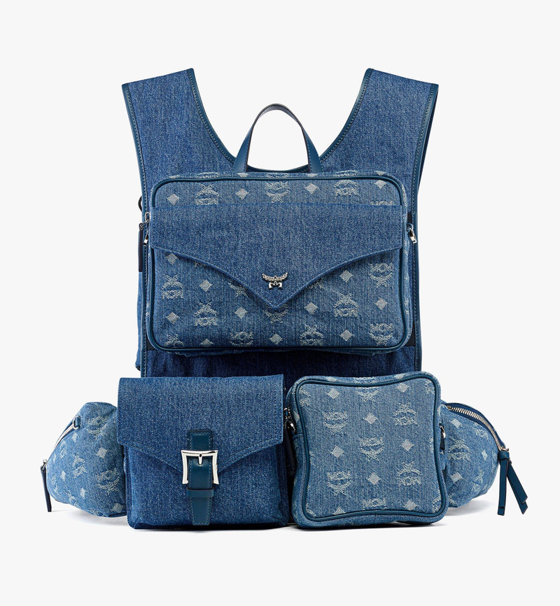 Aren Multi-Backpack in Monogram Denim Jacquard 1