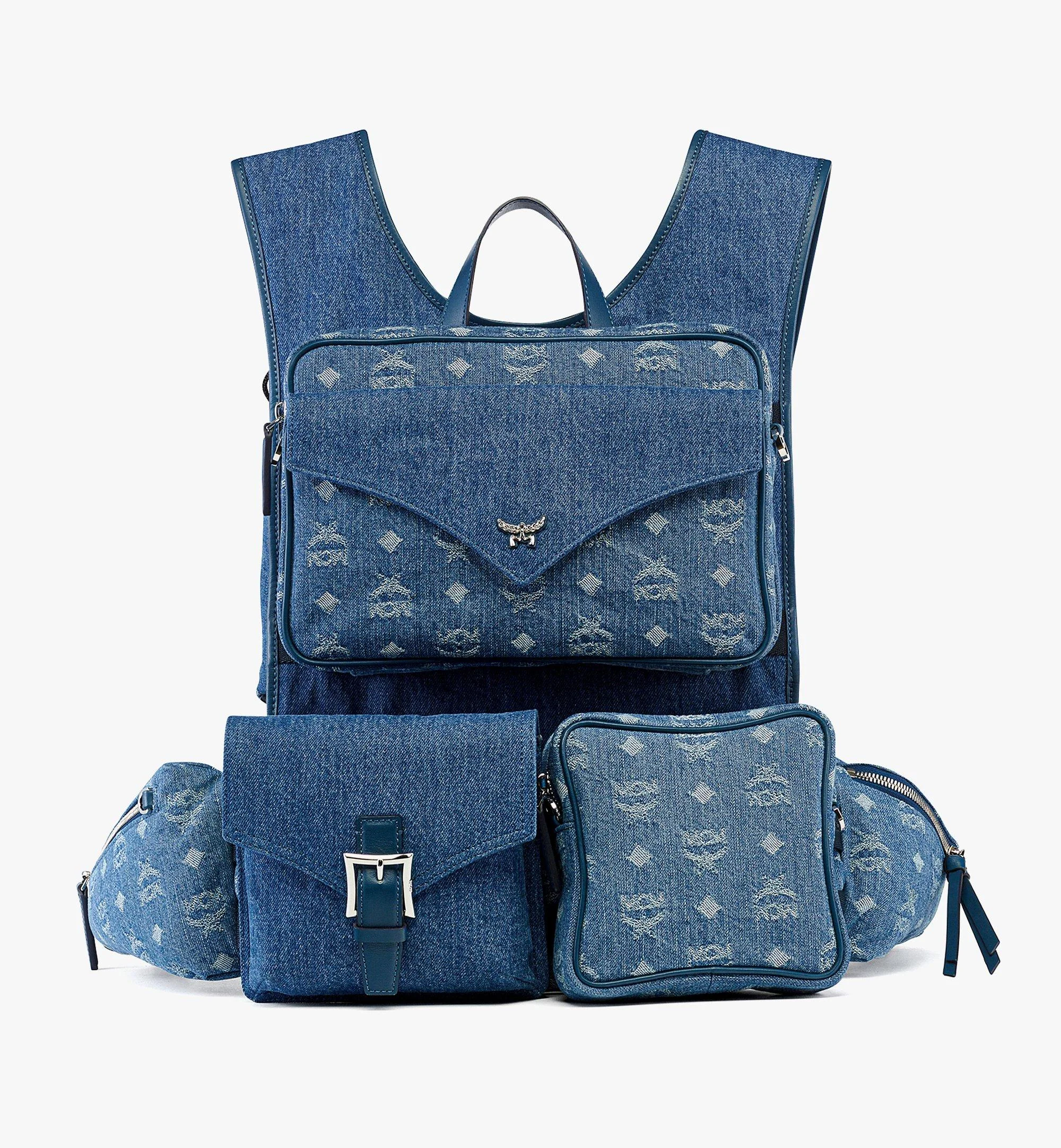 Aren Multi-Backpack in Monogram Denim Jacquard - 1