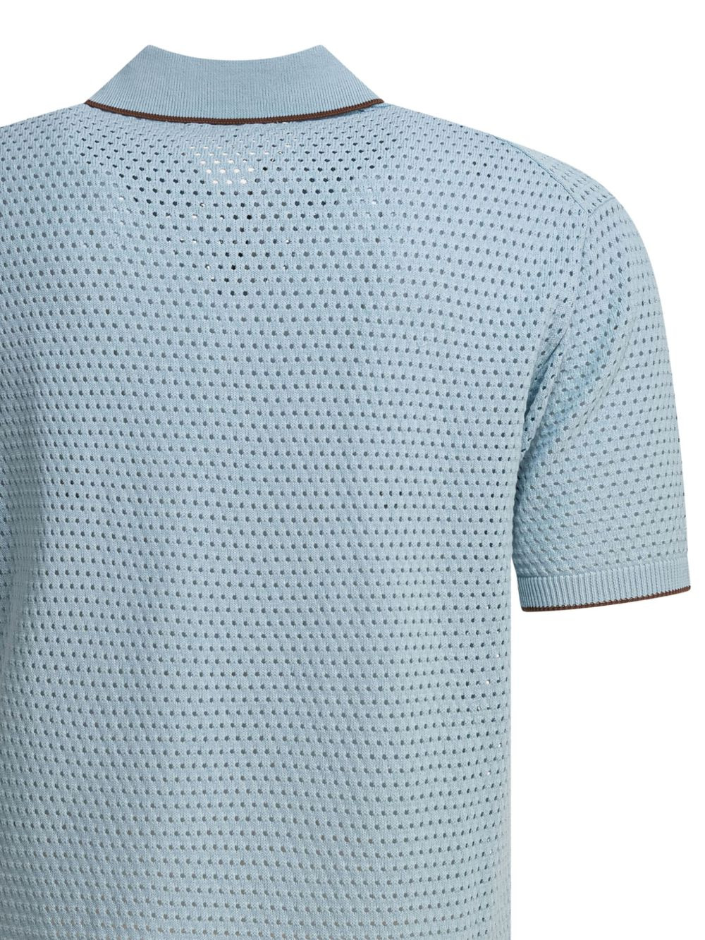 embroidered eyelet polo shirt - 3