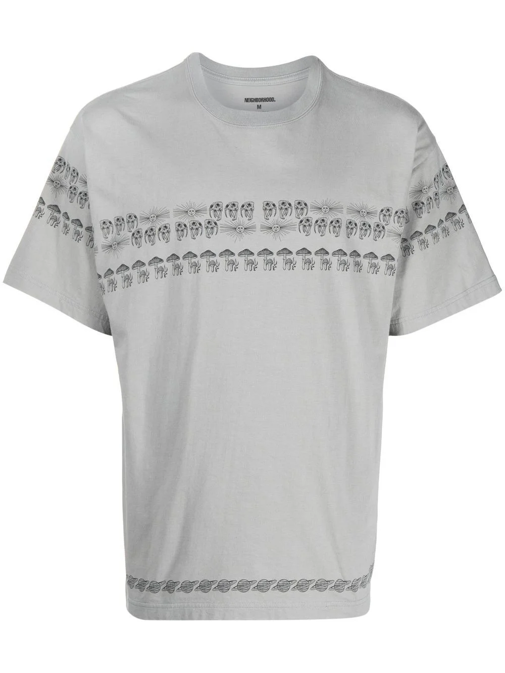 mushroom-print detail T-shirt - 1