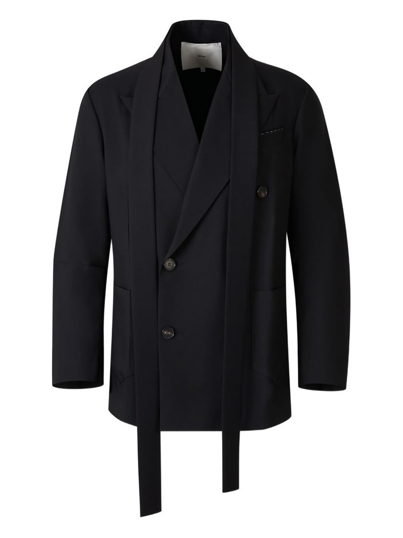 double-breasted tie-detail blazer 1