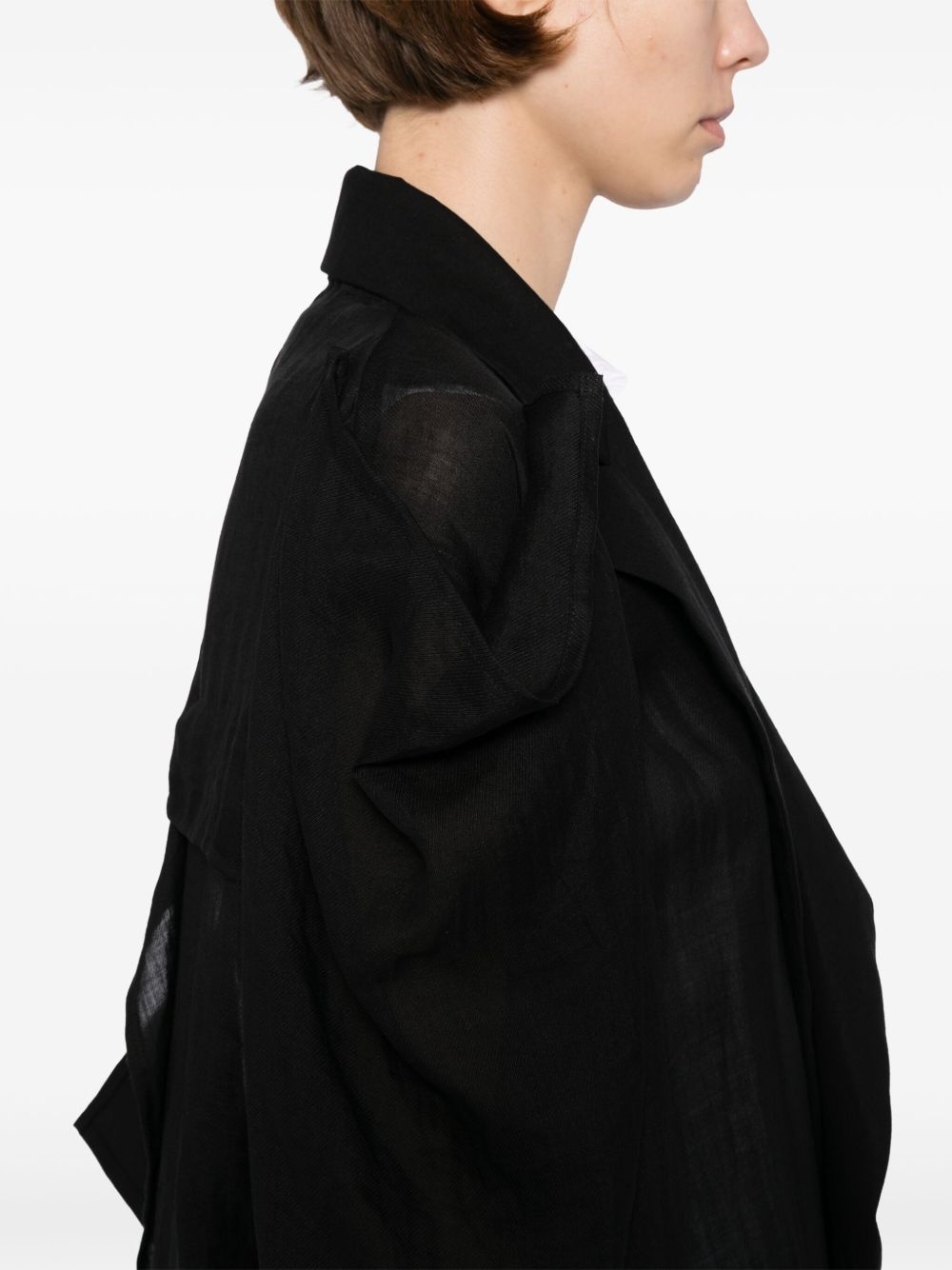 twill belted blazer - 5
