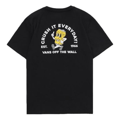 Men's Vans Funny Printing Casual Short Sleeve Black VN0A4UQPBLK - 2