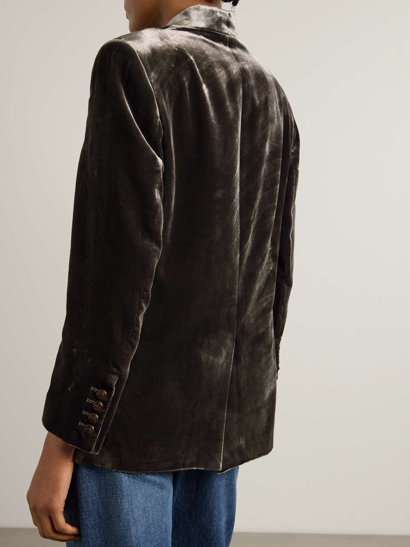 Anywhere paneled velvet blazer - 3