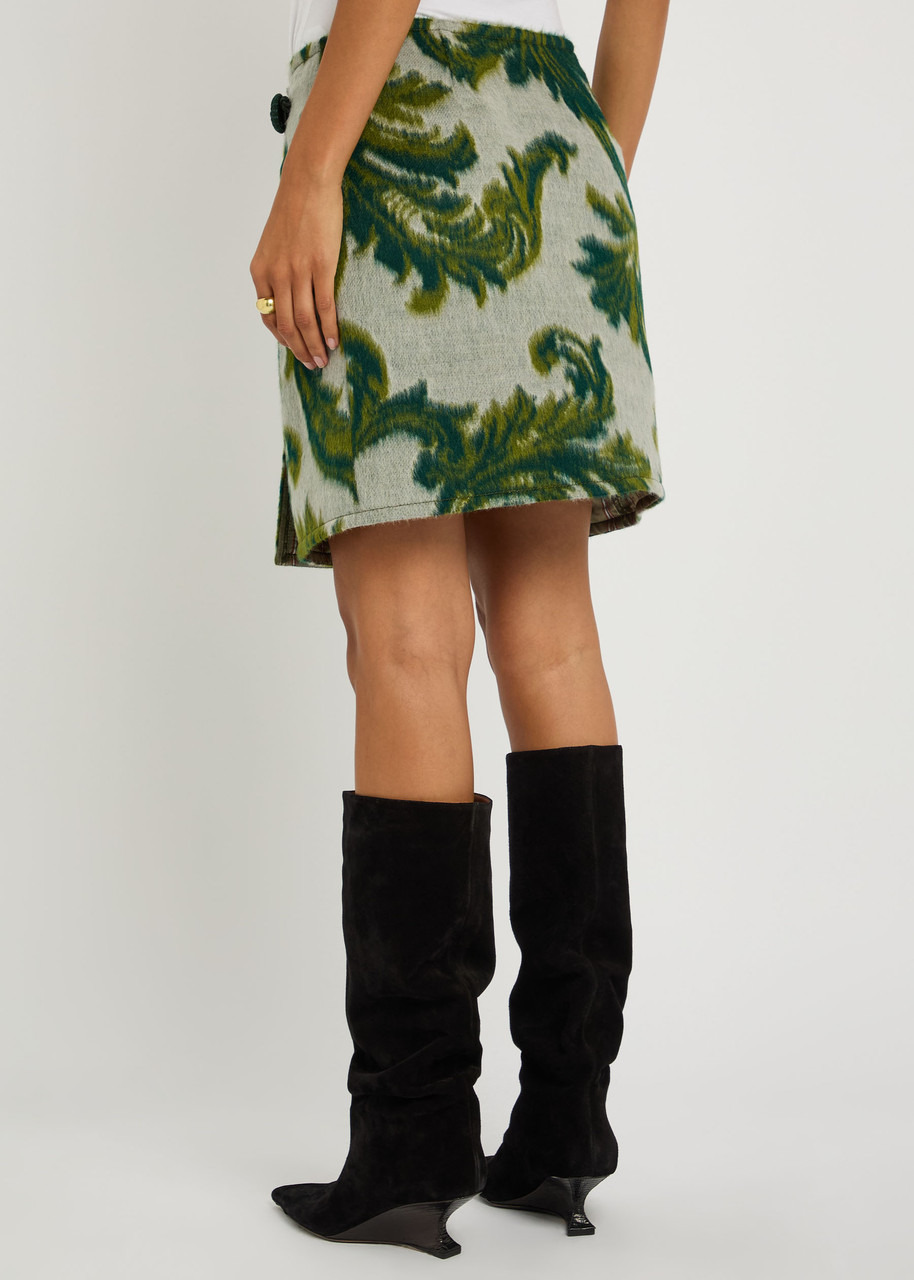 Etro Jacquard Wool-blend Mini Wrap Skirt - 3