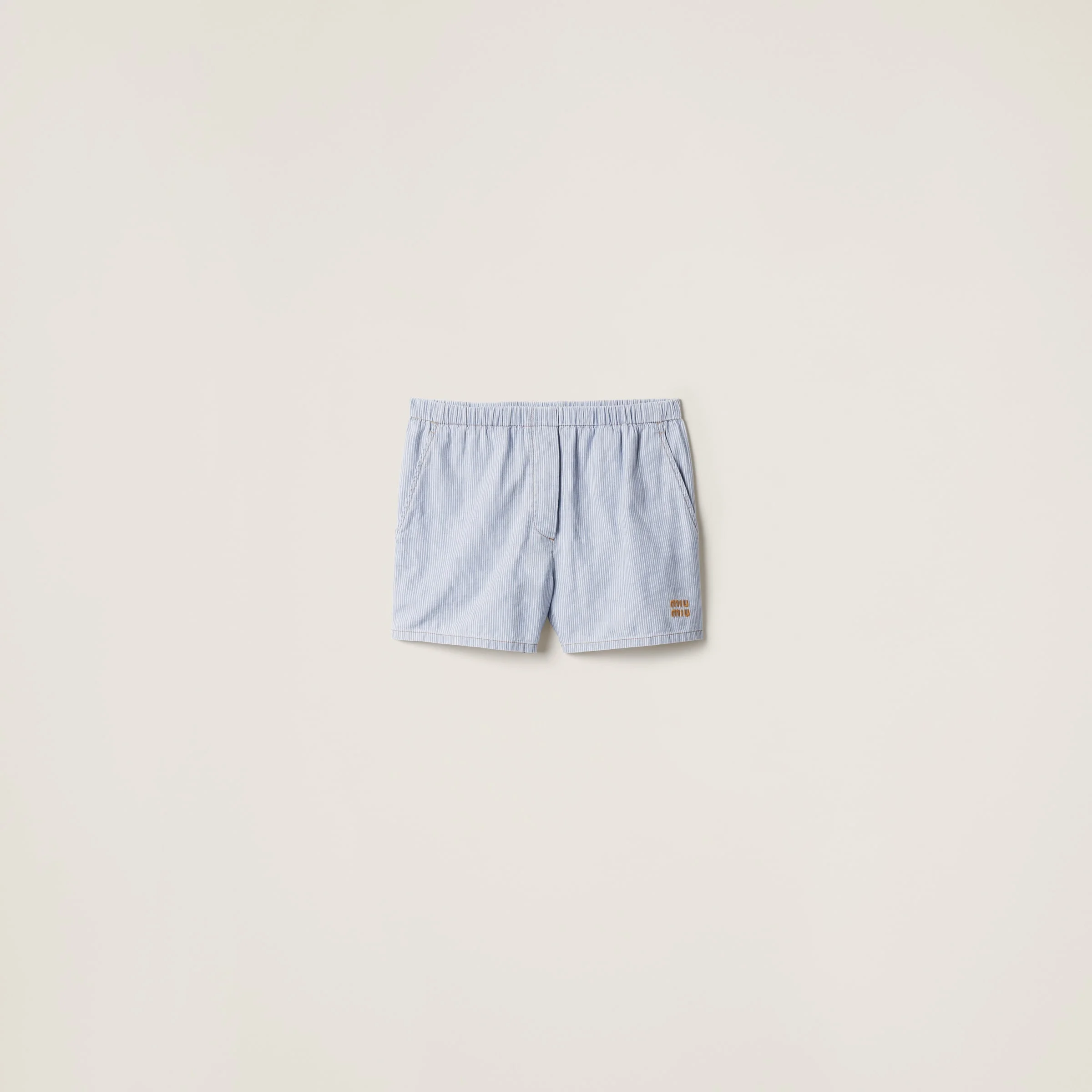 Striped chambray bermudas - 1