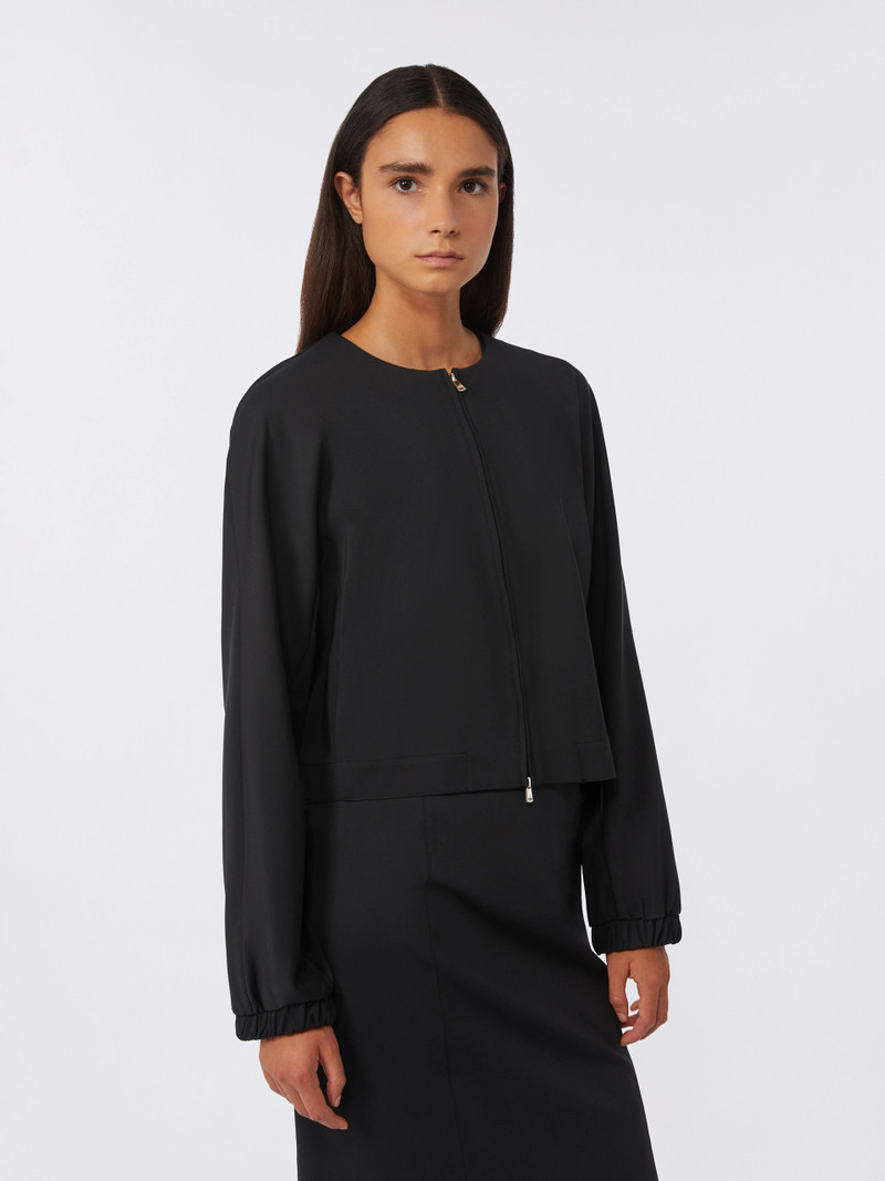 CAPPA Viscose jersey boxy jacket - BLACK 3