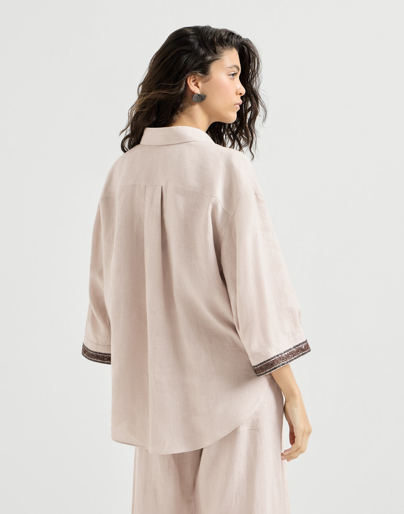 Linen shirt with dazzling cuffs 3