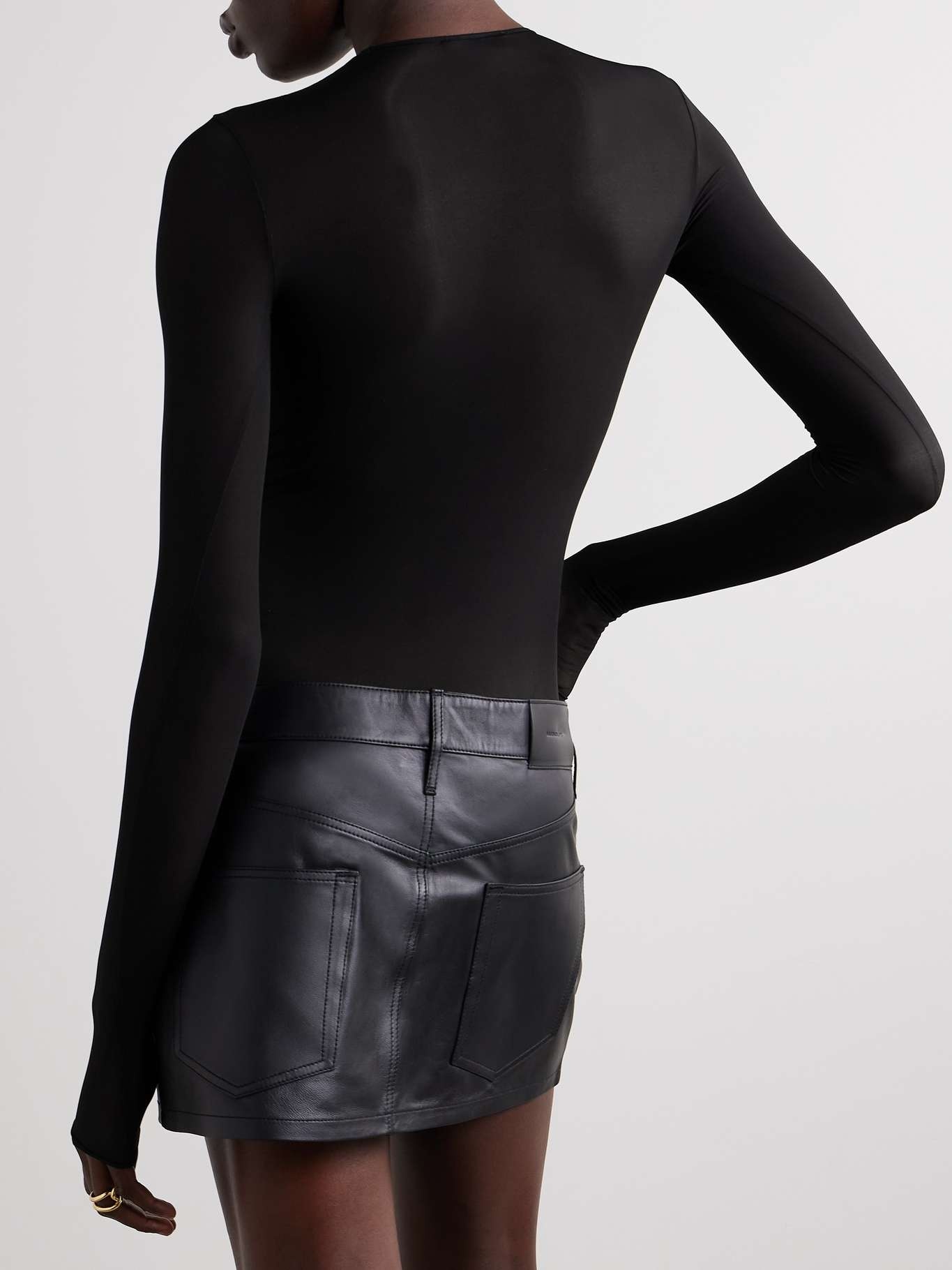 Stretch-jersey thong bodysuit Black - 4