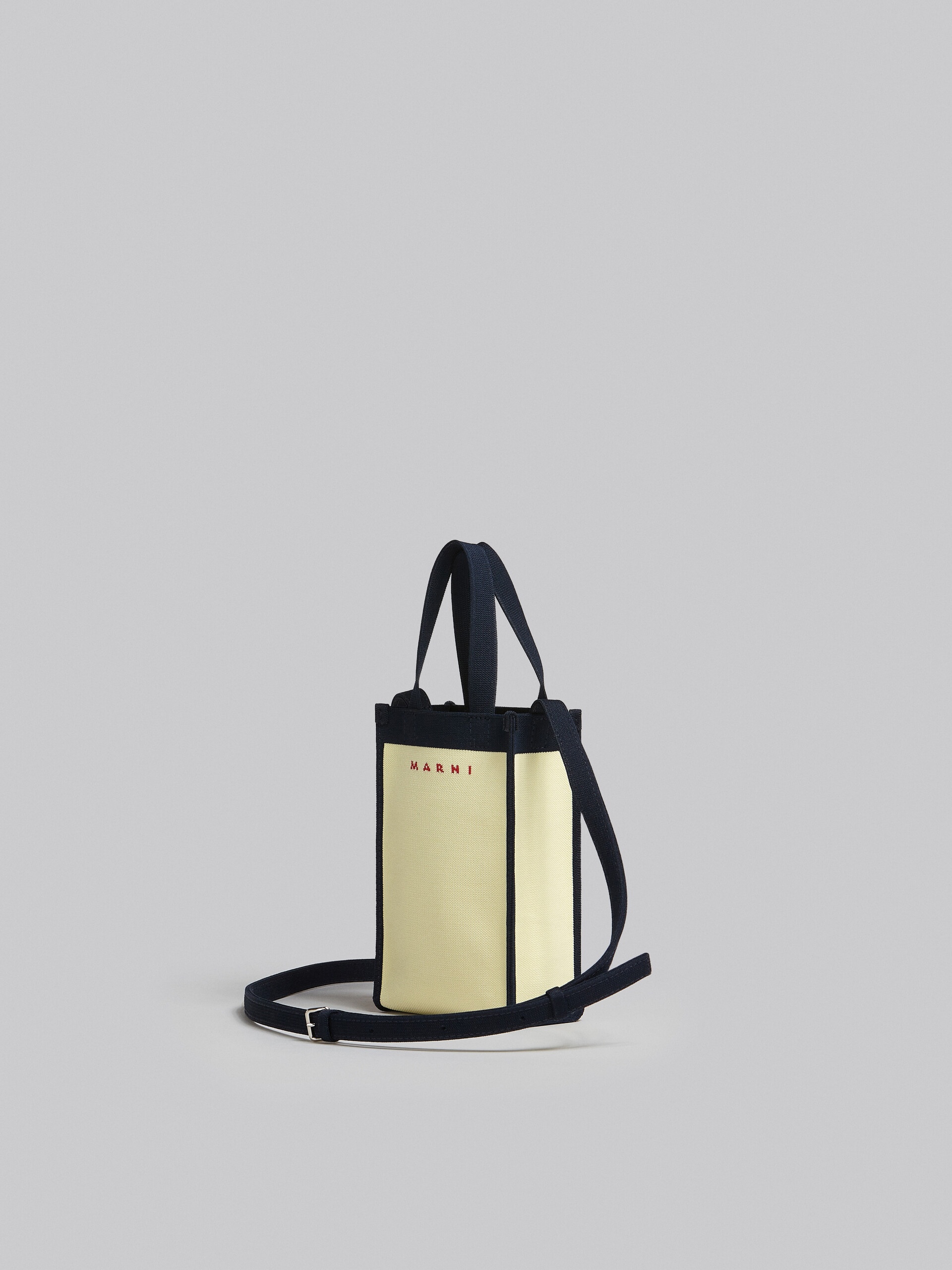 ECRU AND BLUE JACQUARD MINI SHOULDER BAG - 3