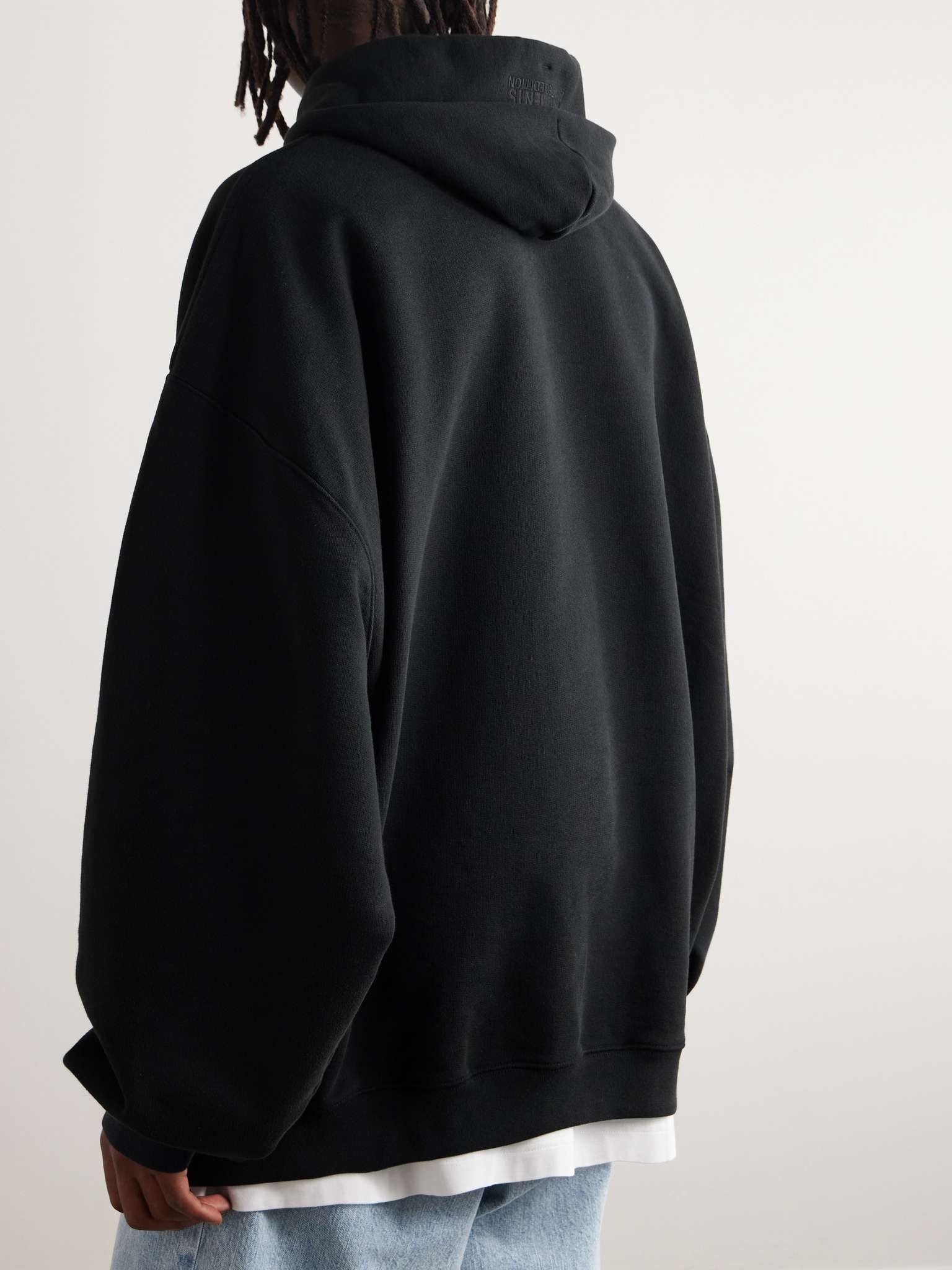Oversized Printed Cotton-Blend Jersey Hoodie - 3