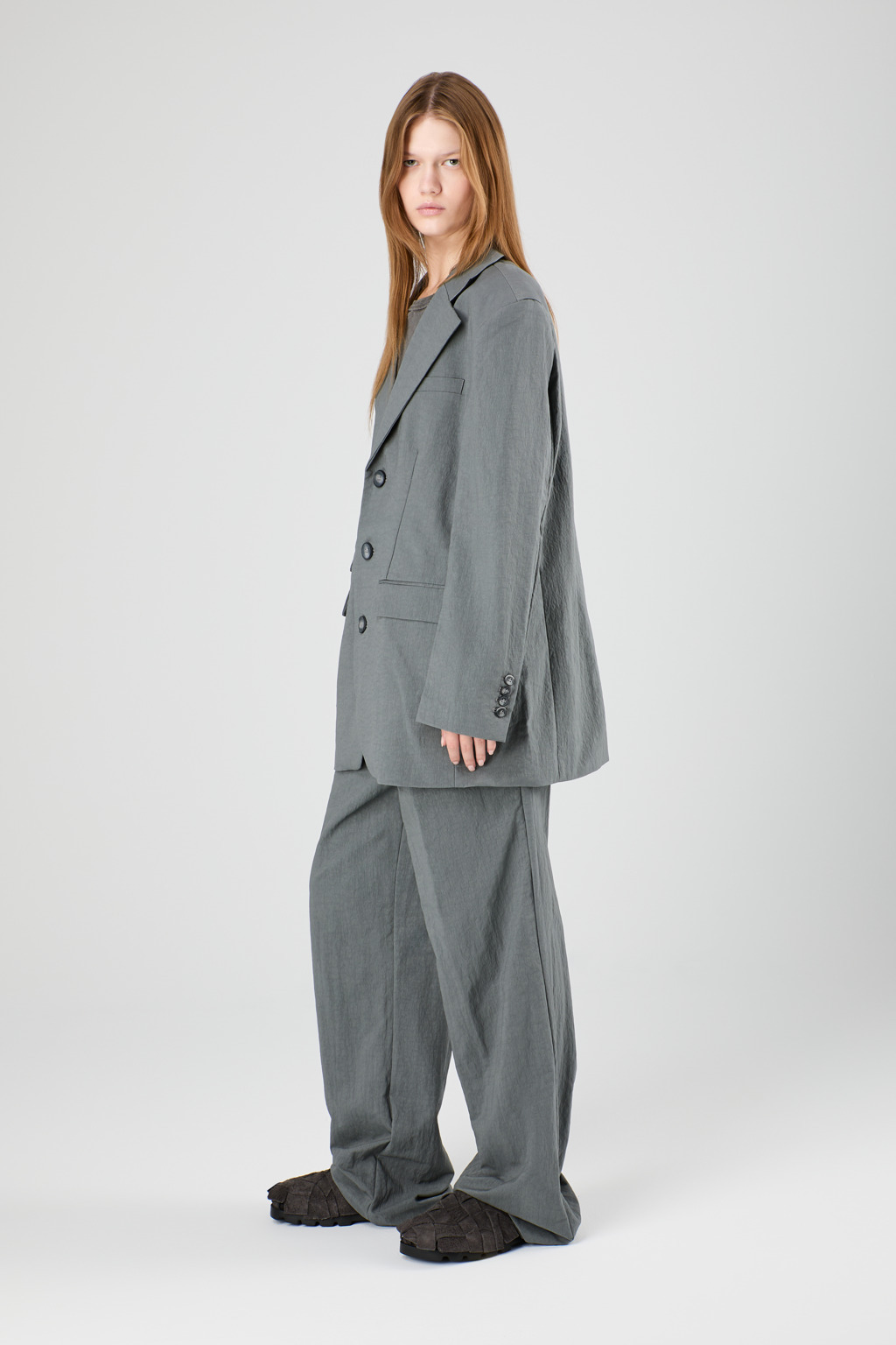 Gray ECONYL® Suit Blazer - 4