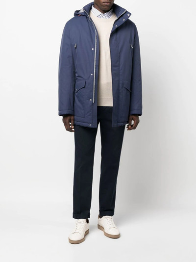 Brunello Cucinelli zip-up hooded coat outlook