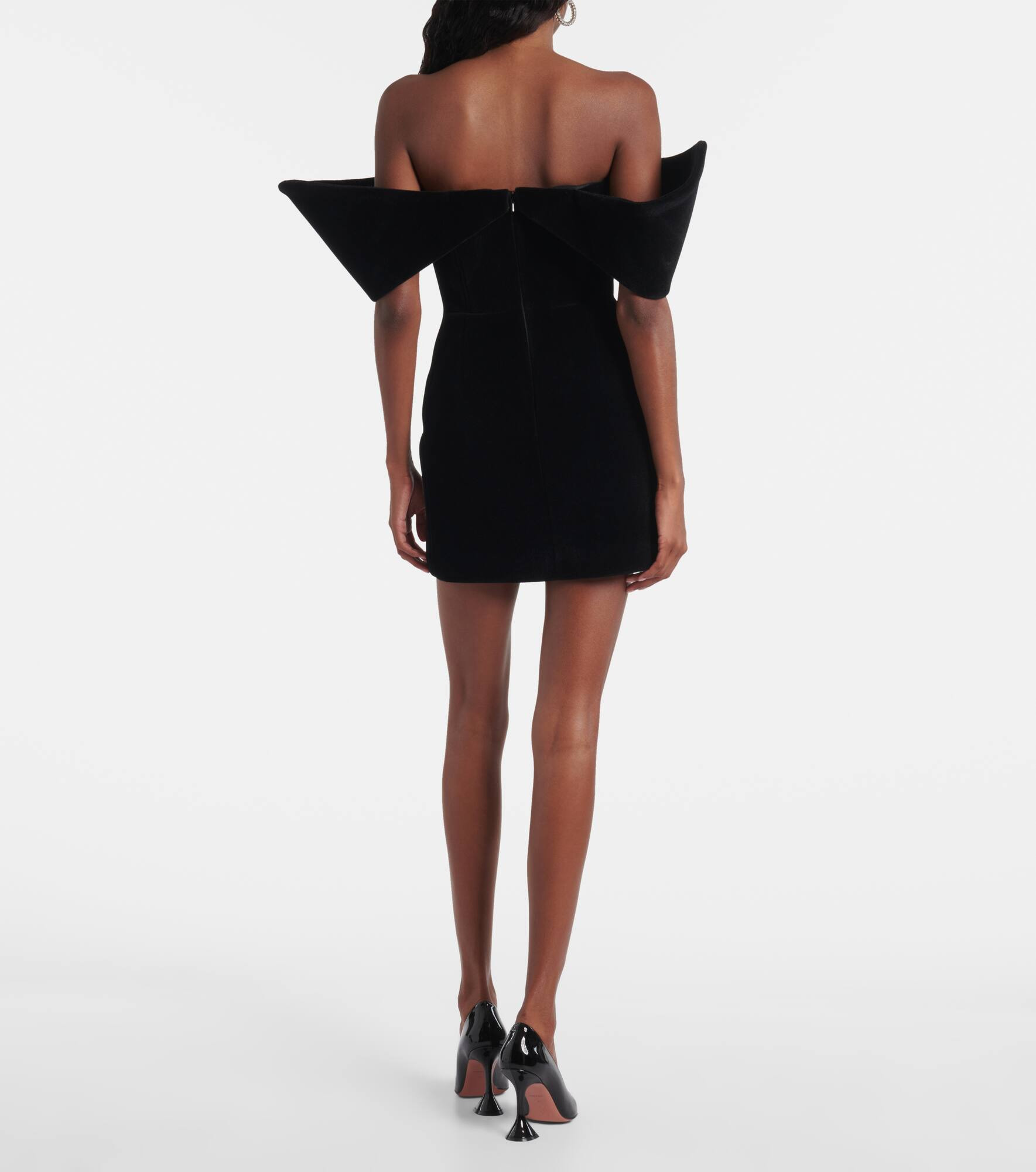 Off-shoulder velvet minidress - 3