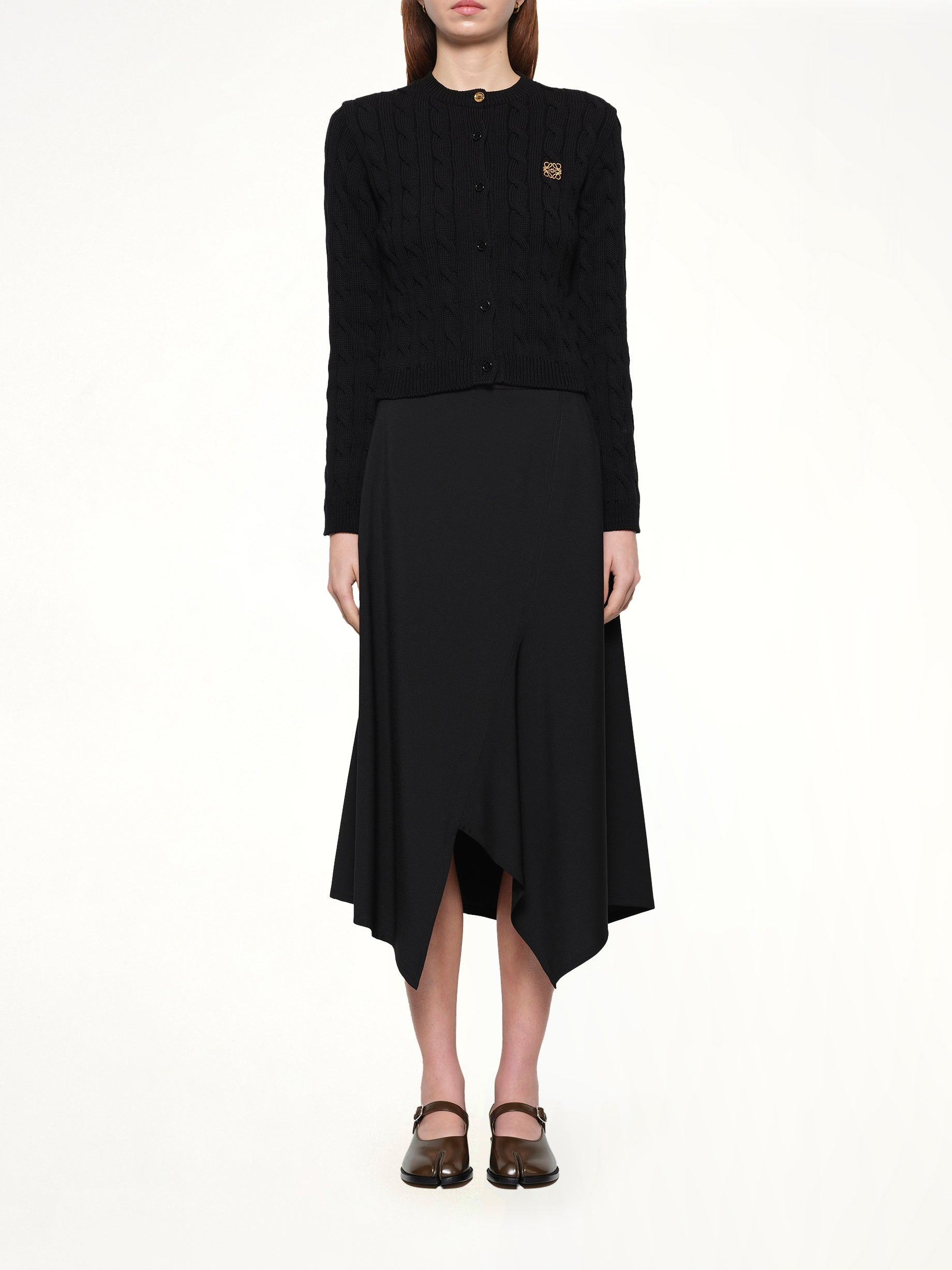 Asymmetric Skirt in Black - 7