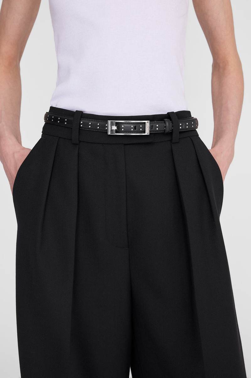 Elly Belt Studs Smooth Leather - Black 4