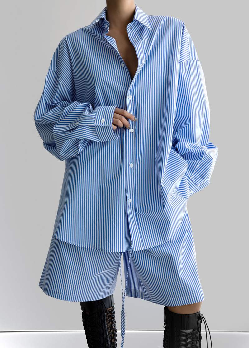 Rimini Bermuda Shorts - Blue/White Stripe 9