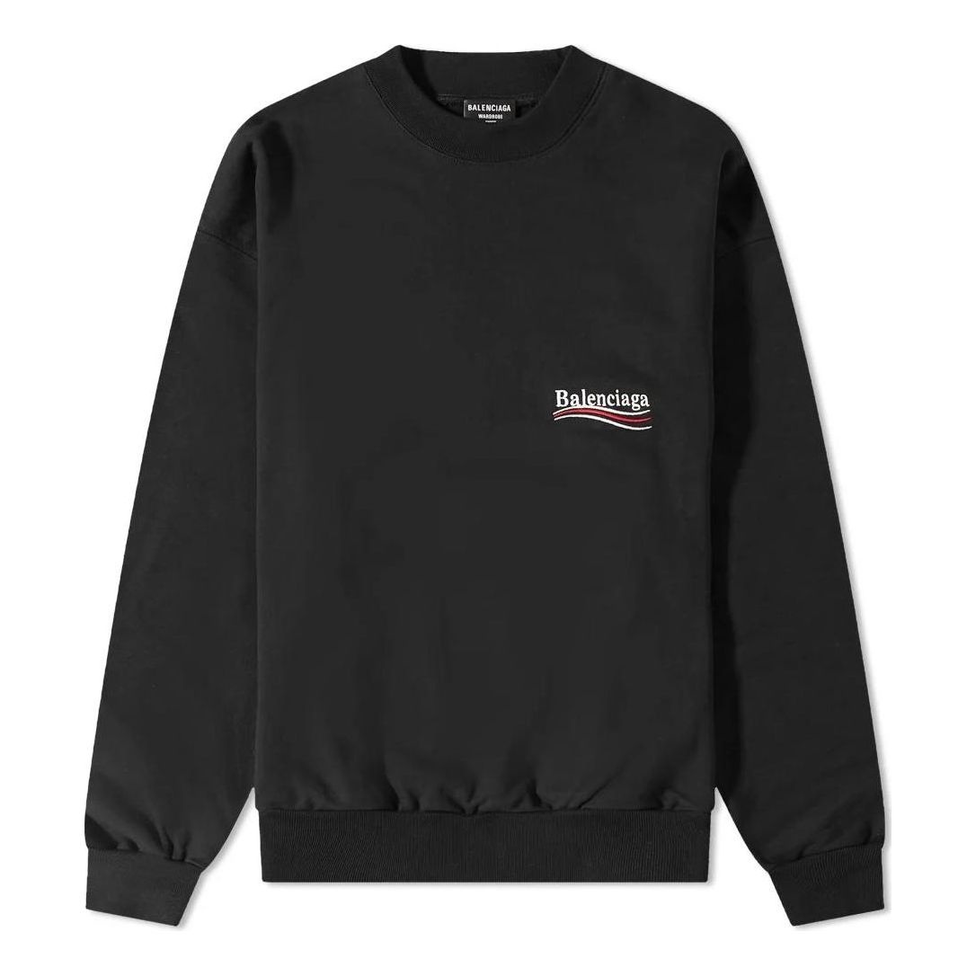 Balenciaga Political Campaign Crewneck Sweater 'Black' 697869TKVI91070 - 1