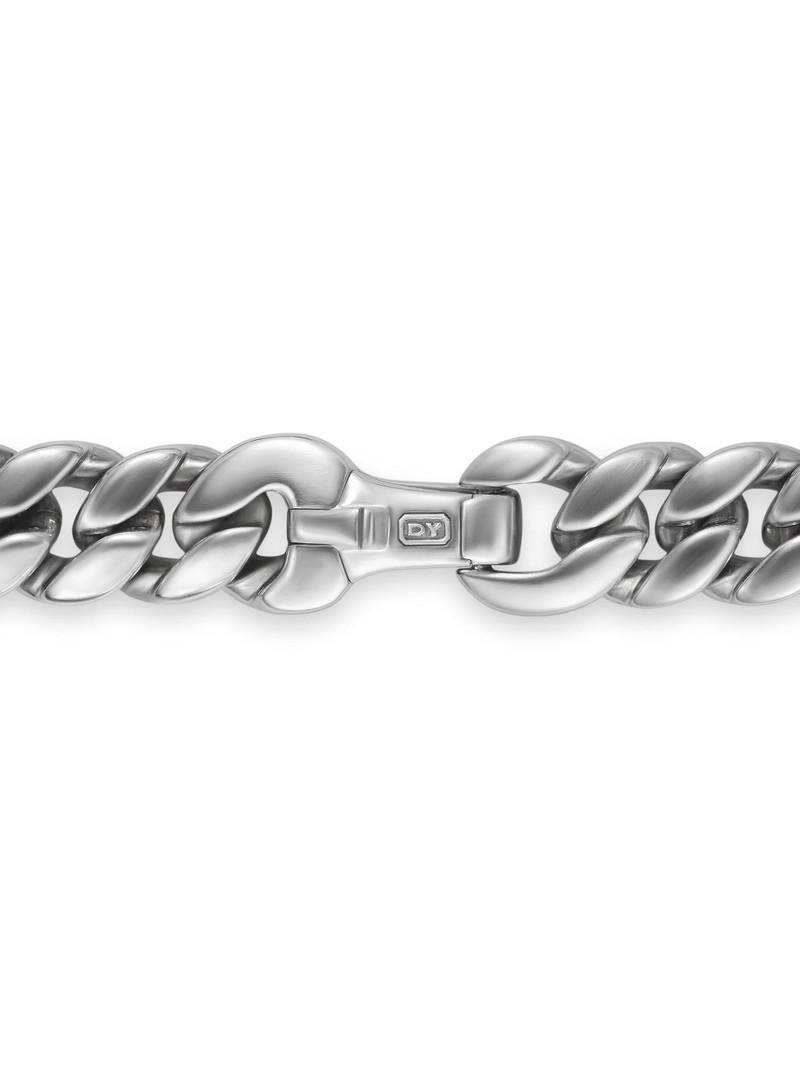 Men's Curb Chain Bracelet in Platinum, 8MM - Silver 8