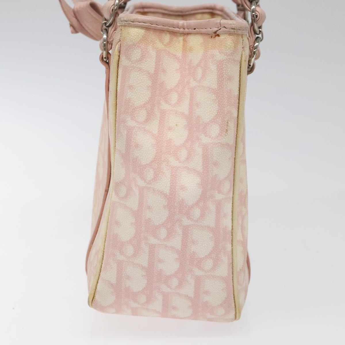 DIOR Trotter Canvas Romantic Hand Bag Pink Silver - 4