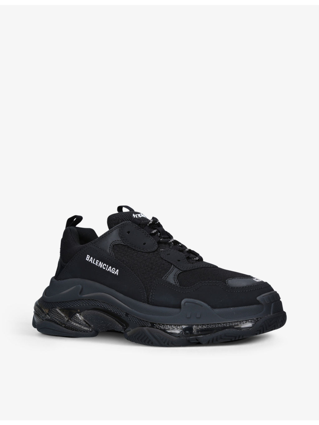 Men's Triple S leather and mesh mid-top trainers - 3