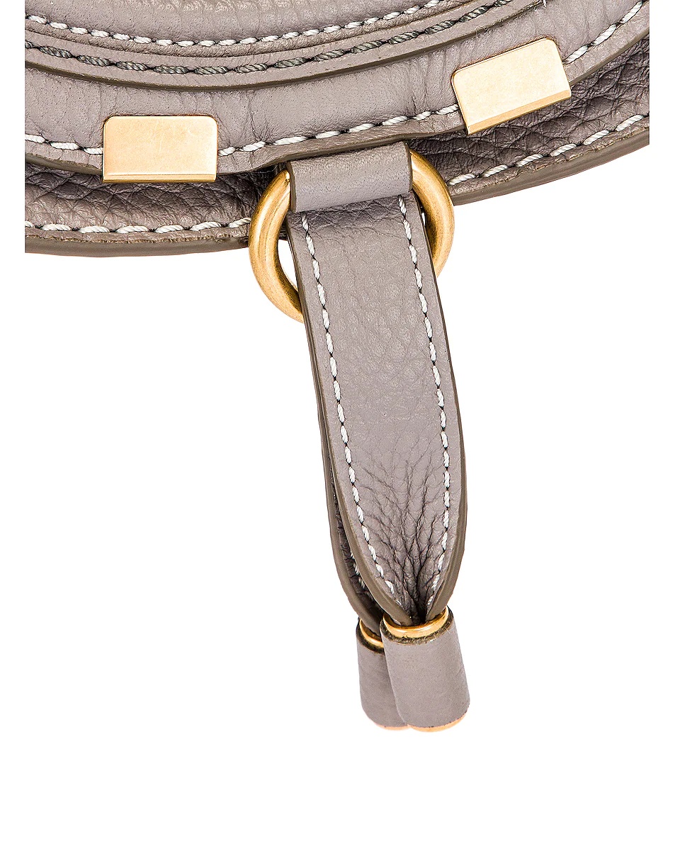 Small Marcie Grained Calfskin Saddle Bag - 8