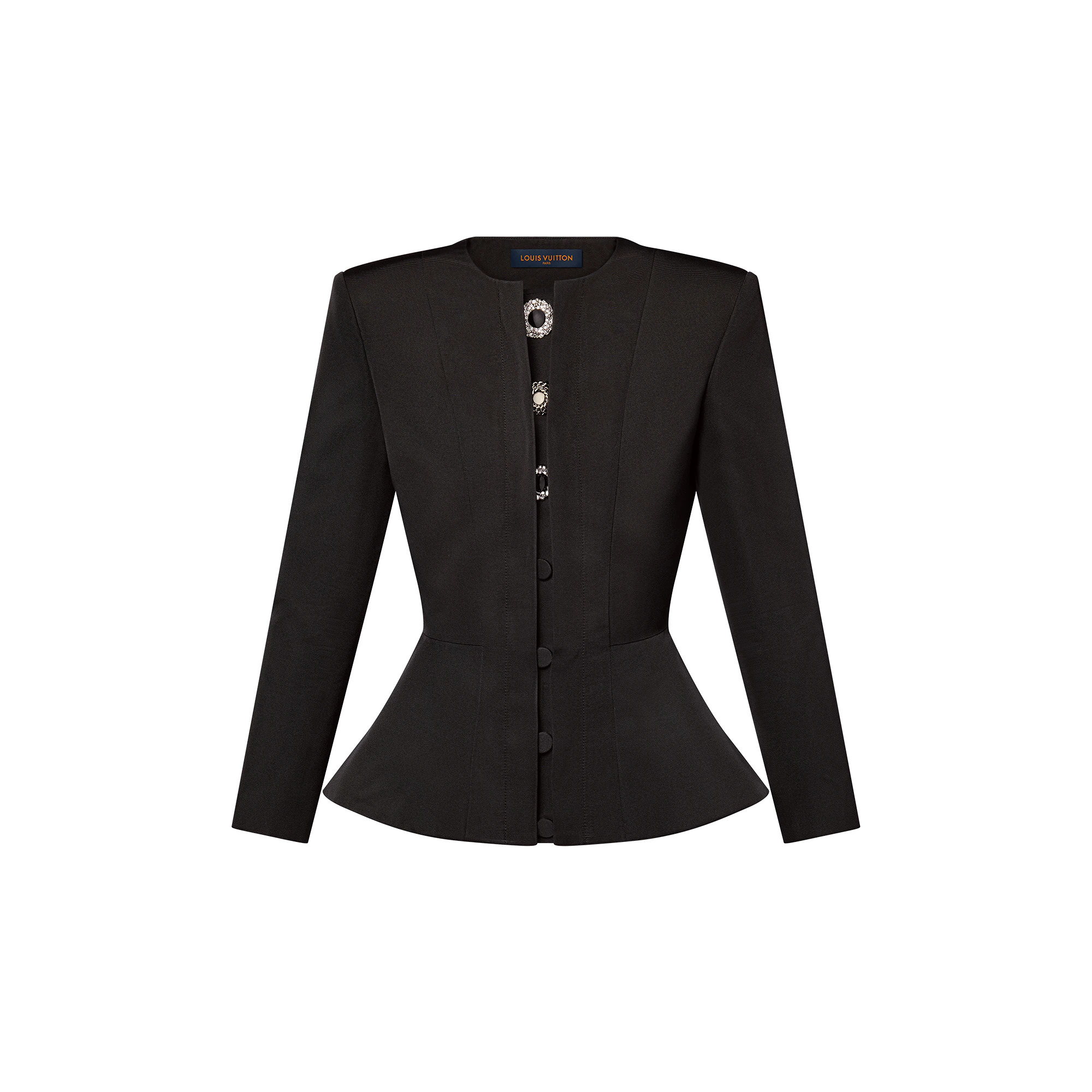 Jewel Button Peplum Jacket - 1