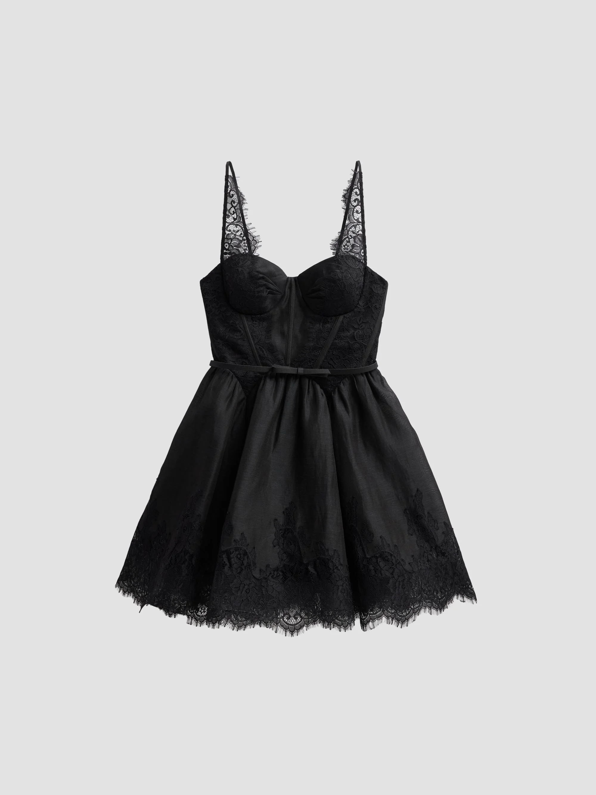 Women's Valiant Lace-Trim Mini Dress - Black - 1