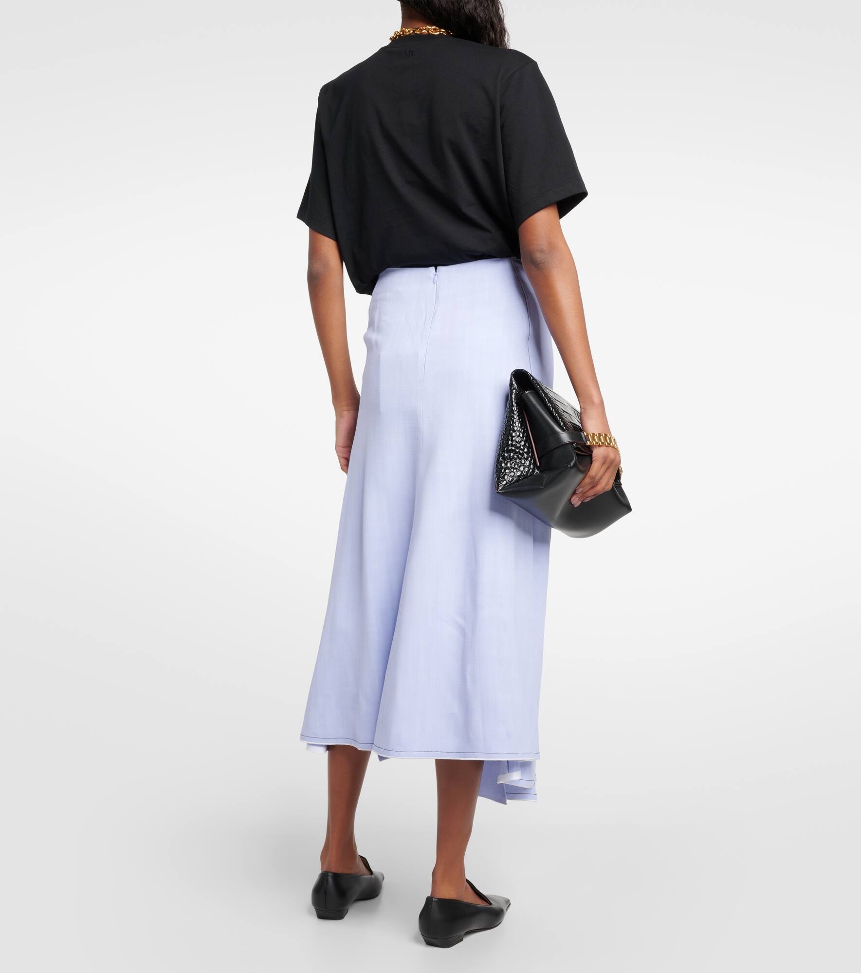 Asymmetric tie-dyed maxi skirt - 3