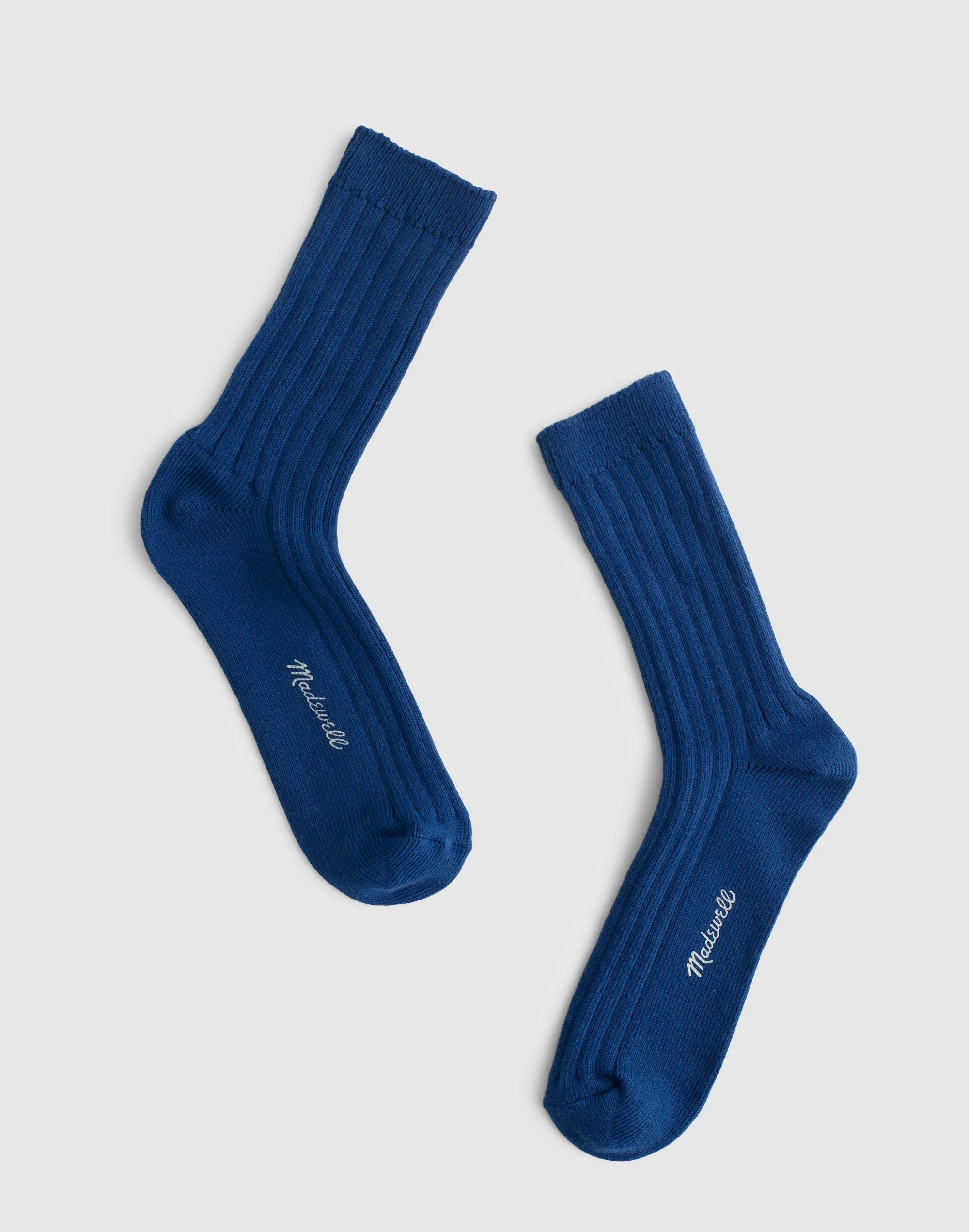 Ribbed Crew Socks in Cotton - 1