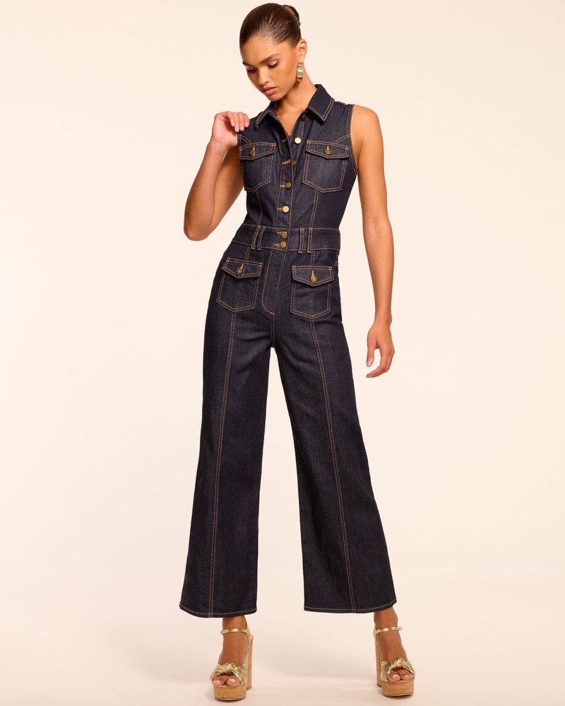Stephania Sleeveless Denim Jumpsuit 1