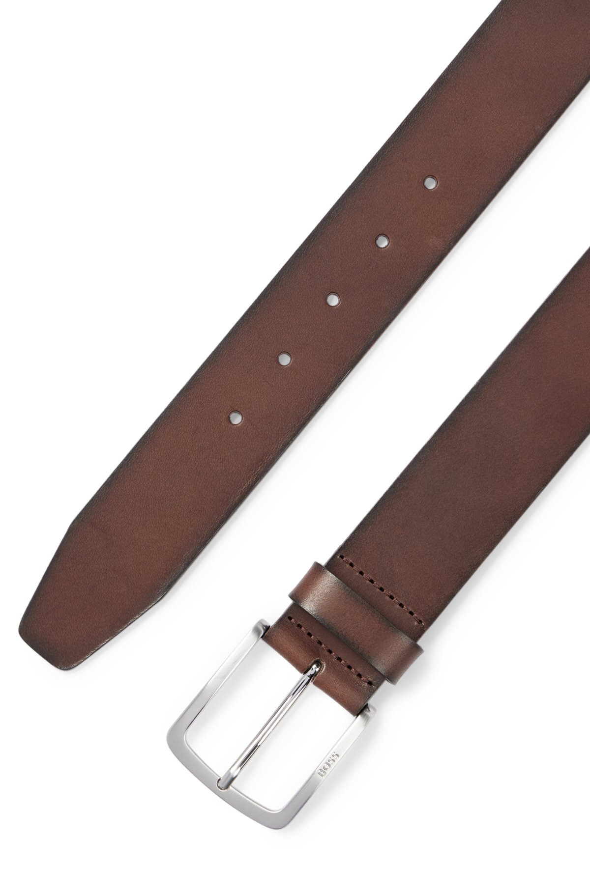 ITALIAN-LEATHER BELT WITH LOGO-ENGRAVED BUCKLE - 3