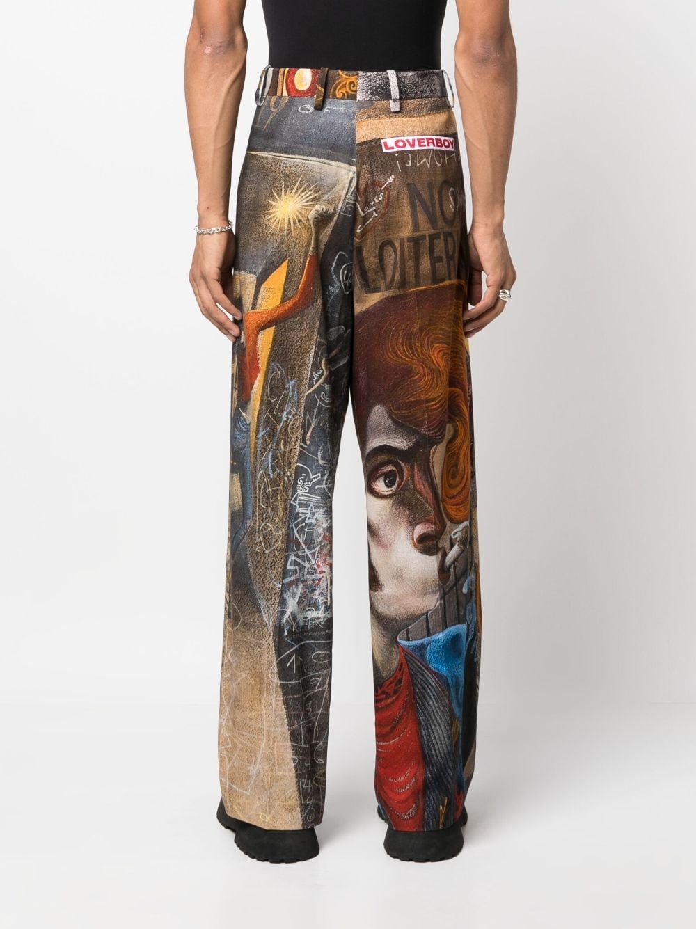 graphic-print wide-fit trousers - 4